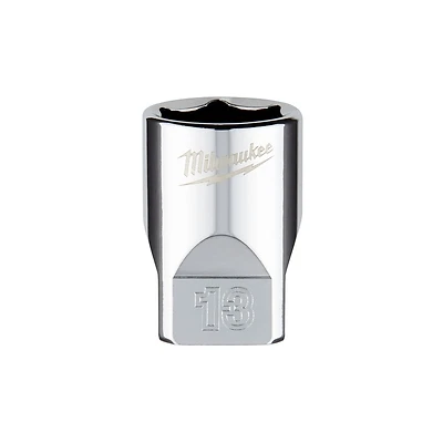 1/4 In. Drive 13 Mm 6-point Shallow Metric Socket With Four Flat Sides