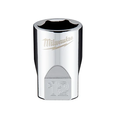 1/4 In. Drive 12 Mm 6-point Shallow Metric Socket With Four Flat Sides