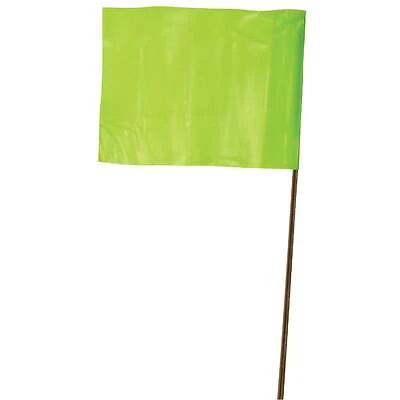 21 In. Steel Staff Lime Marking Flags, Model 78-008, 3.5 In. W X 2.5 In. H