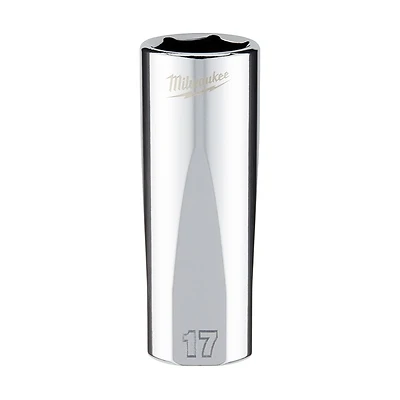 3/8 In. Drive 17 Mm 6-point Deep Metric Socket With Four Flat Sides