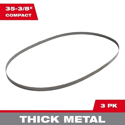Milwaukee 48-39-0509 Bi-Metal Compact Band Saw Blade, 35-3/8 In., 10 TPI, 3-Pack