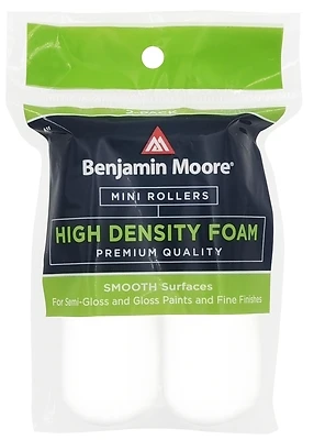 Benjamin Moore U66400-018 High-Density Mini Foam Roller Cover, 4 In., 2-Pack
