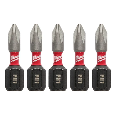 Shockwave Phillips #1 X 1 In. L Impact Duty Screwdriver Bit Steel 5 Pc
