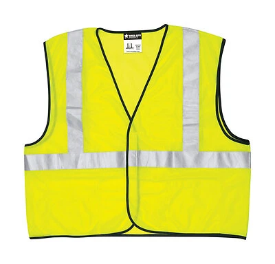 Safety Works CVCL2MLXL Safety Vest, Class 2, XL, Lime Yellow