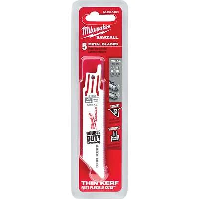 Sawzall Reciprocating Saw Blades, 18 TPI, 4 In., 5-Pk.