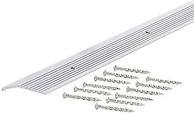 M-D 78154 Fluted Aluminum Carpet Trim, Silver, 1-3/8 x 72 In.