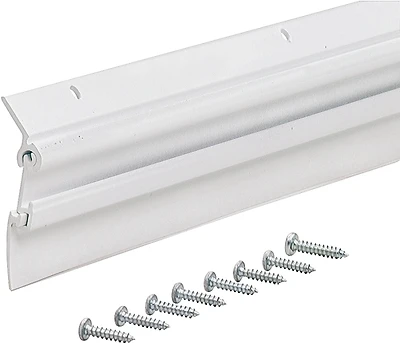 M-D 07179 Flex-O-Matic Door Sweep, 36 In., White, Aluminum Flange