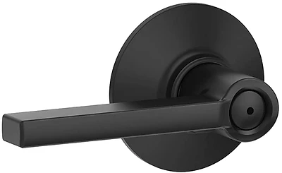 Schlage F40GLAT622 Latitude Bed & Bath Lever Handleset, Matte Black