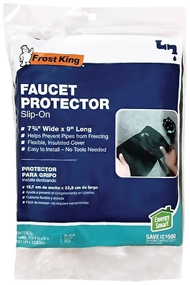 Frost King FC3 Padded Sock Faucet Cover, 7-3/4 x 9 In., Black