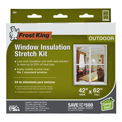 Frost King V93H Outdoor Window Film Insulation Kit, 42 x 62 In.