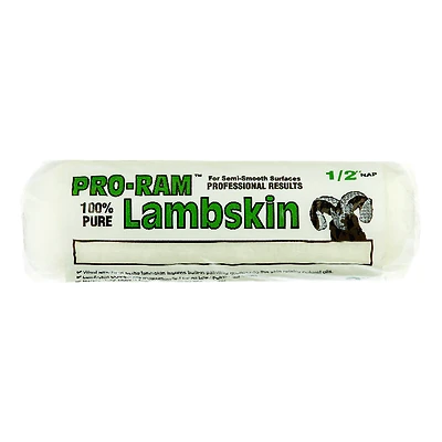 Paint Roller Cover, Lambskin, 1/2 x 9-In.