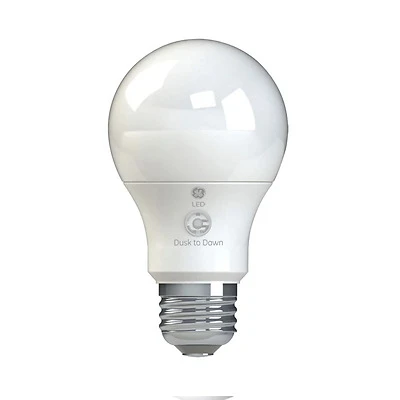 GE LED+ 93121487 Dusk To Dawn Light Bulb, General-Purpose, A19 Lamp, 60 W Equivalent, Medium (E26) Lamp Base