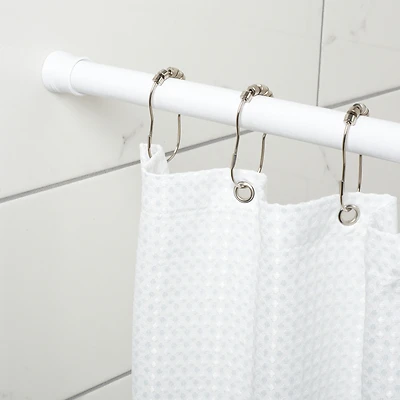 Zenna Home 886ALWW Adjustable Tension Shower Rod, 52-86 In., White Aluminum
