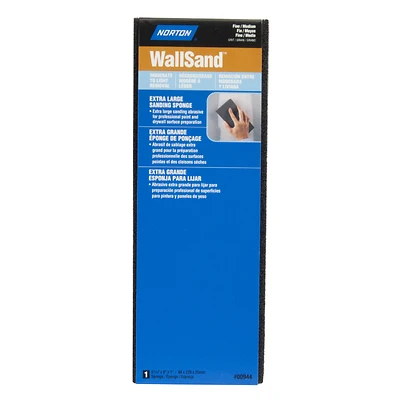 Norton WallSand 00944 Sanding Sponge, 80/120 Grit Fine/Medium, 9 x 3-5/16 x 1-In.
