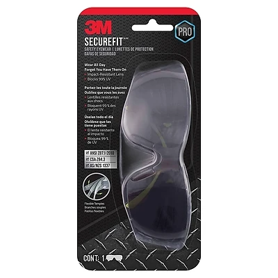 3M SF400G-WV-6 SecureFit 400 Safety Glasses, Black/Neon Green, Anti-Fog
