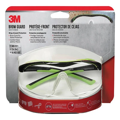 3M 47100-WZ4 Sport-Inspired Safety Glasses, Clear Lens, Green/Neon Black Frame, Anti-Fog, Anti-Scratch Lens