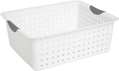 Sterilite 16268006 Ultra Storage Basket, White, 1.5 Cu. Ft.