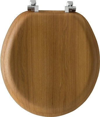 Mayfair 9601CP378 Natural Reflections Toilet Seat, Round, Oak Wood Veneer