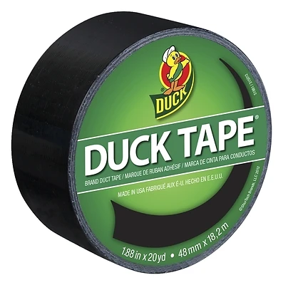 Duck 1265013 Duct Tape, Black, 1.88-Inch x 20-Yard
