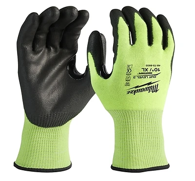 Milwaukee 48-73-8933 High Visibility Cut Level 3 Work Gloves, XL