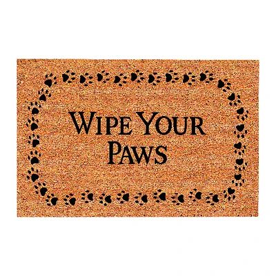 Wipe Your Paws 18 In. X 30 In. Tan/black Coir Door Mat