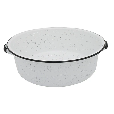 Columbian 34709 Granite Ware Dish Pan, White Ceramic-On-Steel, 15-Qt.