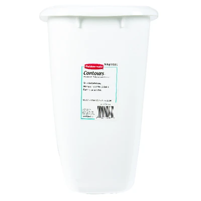 Rubbermaid FG295800WHT Vanity Waste Basket, White Plastic, 14 Qt.