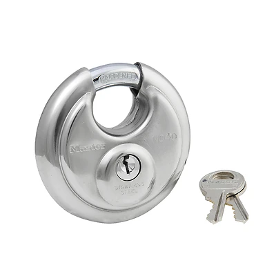 Master Lock 40D Padlock, Keyed Different Key, Shrouded Shackle, 3/8 in Dia Shackle, 5/8 in H Shackle, Steel Shackle