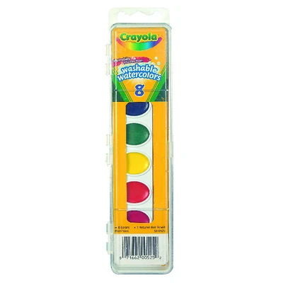 Washable Watercolors, Basic Colors, 8-Pack