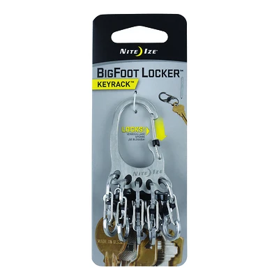 Nite Ize KLKBF-11-R6 BigFoot Locker KeyRack, 5 S-Biner MicroLocks, Stainless Steel