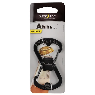 Nite Ize SBO-03-01 Ahhh S-Biner Carrier and Bottle Opener, Black