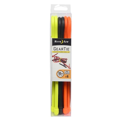 Nite Ize GTPP18-A1-R8 Gear Tie ProPack, 18-In. Twist Ties, 6-Pk.