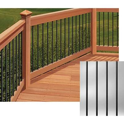 32 In. Black Aluminum Classic Baluster (10-pack) - Model 74719, 3/4 In. Dia