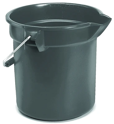 Rubbermaid FG296300GRAY Brute Round Bucket, Gray, 10 Qt.