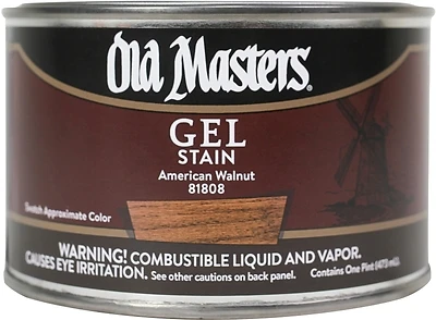 Old Masters 81808 Gel Stain, Oil-Based, American Walnut, 1-Pt.