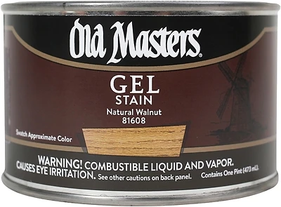 Gel Stain, Oil-Based, Natural Walnut, 1-Pt.
