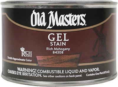 Old Masters 84308 Gel Stain, Oil-Based, Rich Mahogany, 1-Pt.