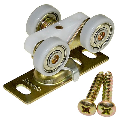 1 In. 3-wheel Ball Bearing Door Hanger Kit, 200 Lb Capacity, Model 1125ppk1
