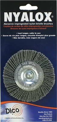 Dico 541-771-3 Nyalox 3 In. Extra Coarse Mounted Wire Brush, 1/4 In. Shank
