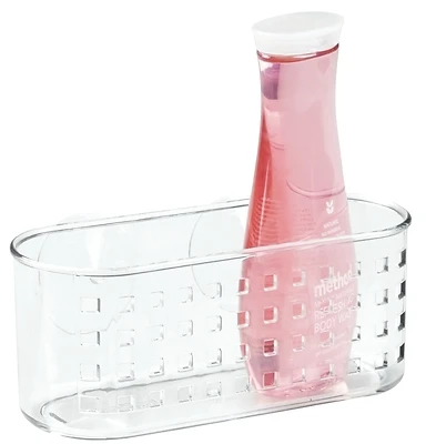 InterDesign 41600 Clear Plastic Shower Basket, 10.2 x 5.2 x 4.3 In.