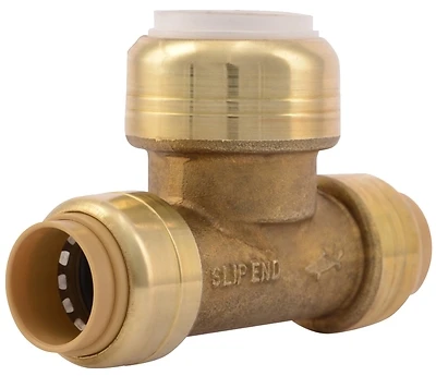 Push To Connect 1/2 In. Cts X 1/2 In. D Cts Brass Slip Tee