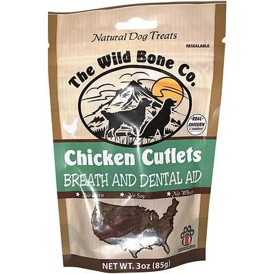 The Wild Bone Company 1980.6 Chicken Cutlet Dog Treat, Dental Aid, 2.75 Oz