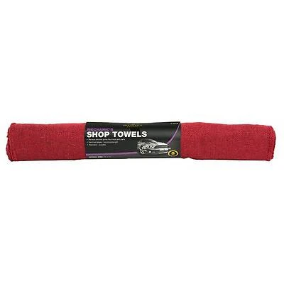 3-5918 Shop Towel, Red Cotton, 13 x 14-In., 5-Pk. - Quantity 1