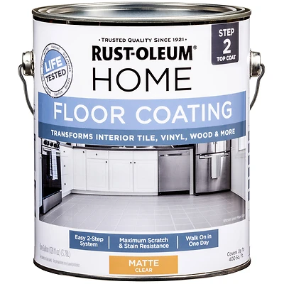 Rust-Oleum 358585 Home Clear Coat Matte Floor Coating, Step 2, 1 Gallon