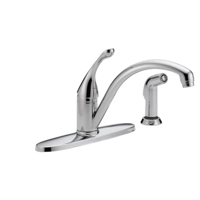 Delta 440-DST Collins One-Handle Kitchen Faucet with Side Sprayer, Chrome, 1.8 GPM