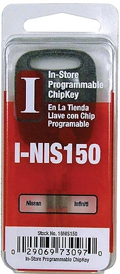 Hy-Ko 18NIS150 Nissan Programmable Chip Key Blank, Brass, Nickel