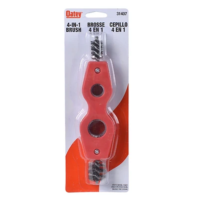Oatey 31407 4-in-1 Brush, HCS Bristle, Polystyrene Handle