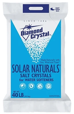 Diamond Crystal 100012411 Solar Naturals Water Softener Salt Crystals, 40 Lb Bag