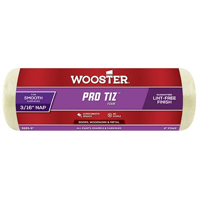 Wooster R265-9 Pro Tiz Foam Paint Roller Cover, 3/16 In. Nap, 9 In.