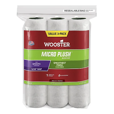 Micro Plush 9 In. X 5/16 In. Microfiber Roller Cover (3 Pk) - Smooth Finish